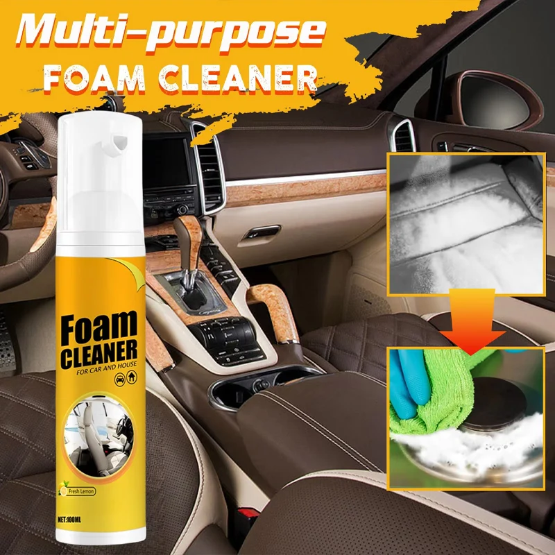 Leather Cleaner Interior - Multifunktionaler Schaumreiniger für Autoinnenräume und Ledersitze,