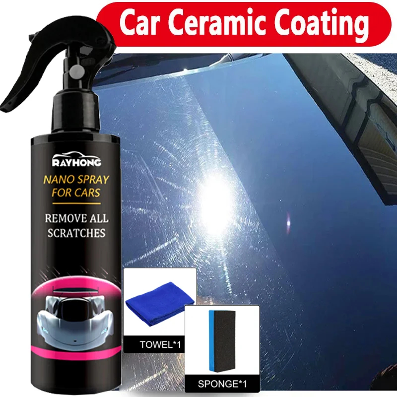 Car Wax Ceramic Coating - Keramikbeschichtung für Autolack, Spiegelglanz, Kristallwachs-Spray, Nano-hydrophob,